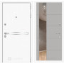 Входная металлическая дверь Line White с Зеркалом 19 - Грей софт