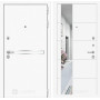 Входная металлическая дверь Line White с Зеркалом 19 (образец) - Белый софт 880х2050 левая