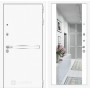 Входная металлическая дверь Line White с Зеркалом Максимум - Белый софт