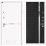 Входная металлическая дверь Line White 31 - Черный кварц, зеркальная вставка с тонировкой