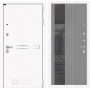 Входная металлическая дверь Line White с Зеркалом 32 тонированным - Серый рельеф софт