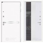 Входная металлическая дверь Line White с Зеркалом 32 тонированным - Белый рельеф софт